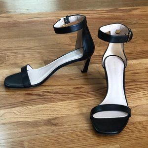 Black Stuart Weitzman Ankle Strap Heels (9.5M)